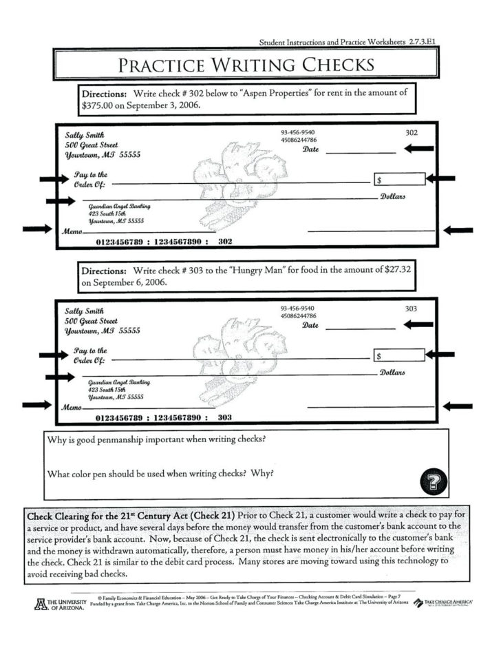 Check Writing Practice Worksheet Student Instructions And — db-excel.com