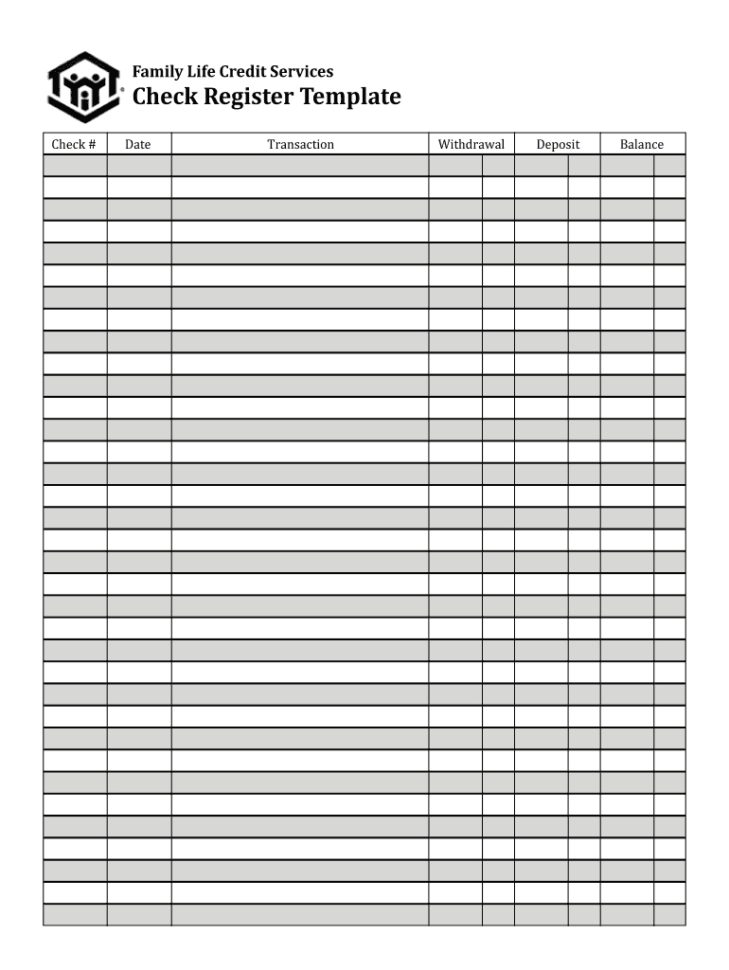 Checkbook Register   Fill Online Printable