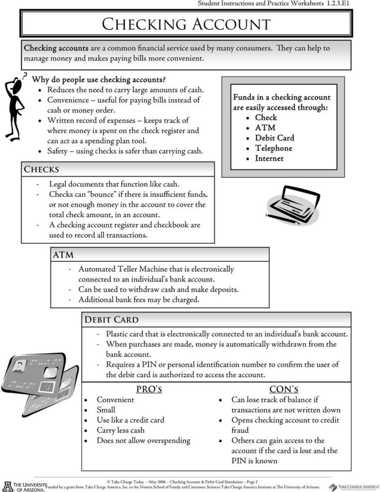 Checking Account Worksheets — db-excel.com