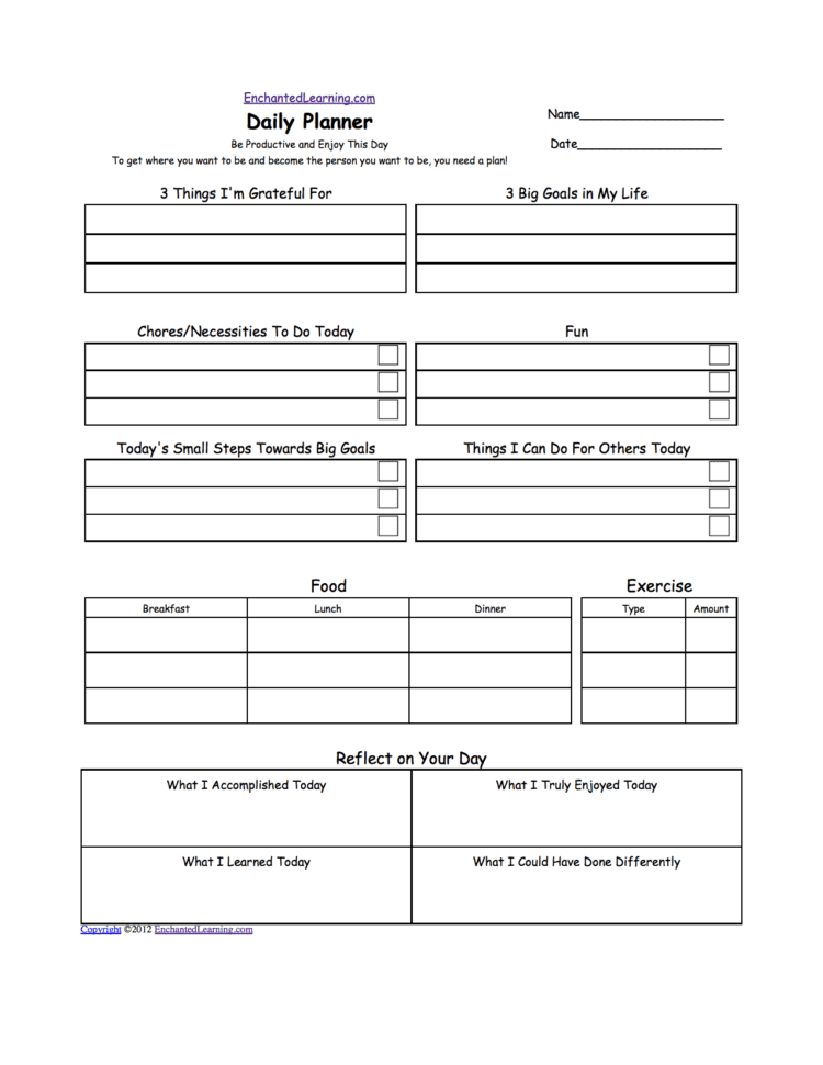 Checklists  Printable Worksheets Enchantedlearning