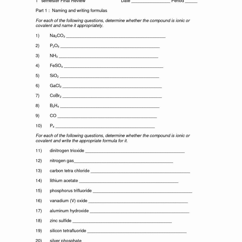 Chemfiesta Naming Chemical Compounds Worksheet