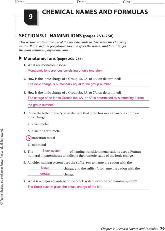 Chemical Names And Formulas  Pdf