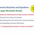 Chemical Reactions And Equations Worksheet Bundle