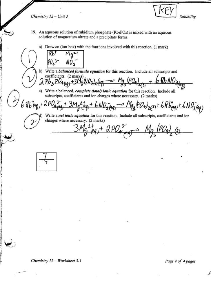 Neutralization Reactions Worksheet