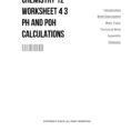 Chemistry 12 Worksheet 4 3 Ph And Poh Calculations