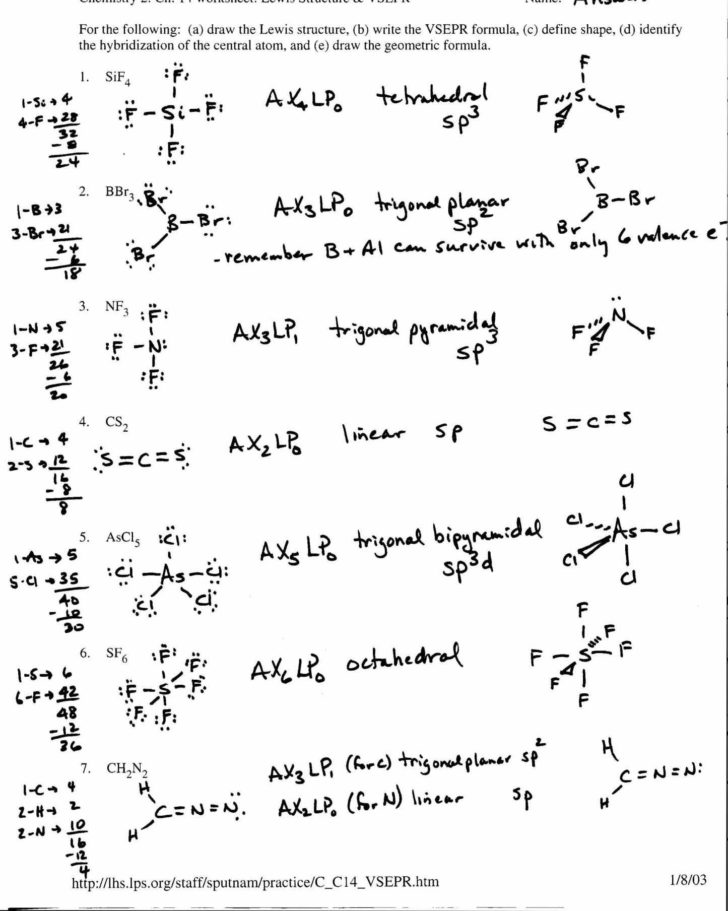 Chemistry Worksheet Lewis Dot Structures — Db-excel.com