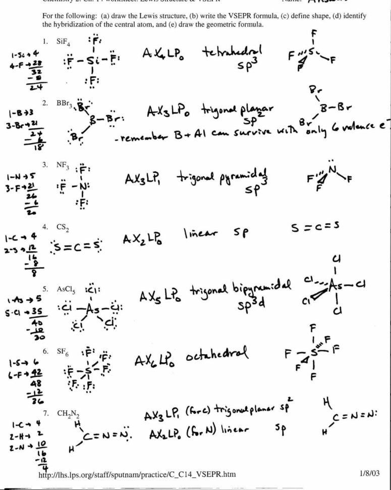 Chemistry Worksheet Lewis Dot Structures — db-excel.com