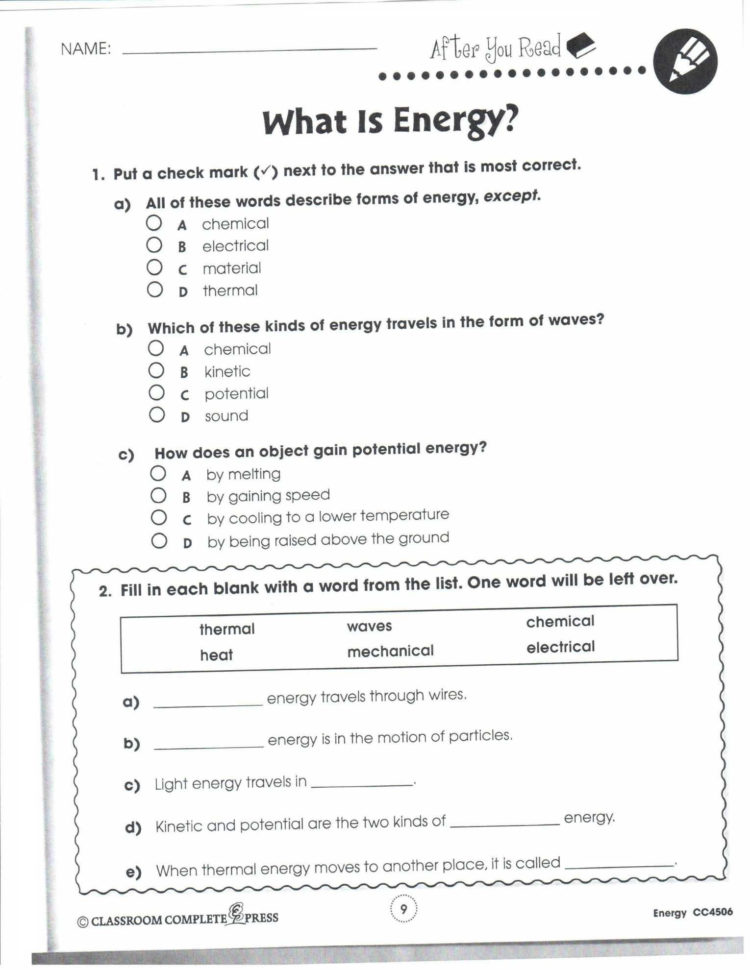 Chemistry Worksheet Types Of Mixtures Answers