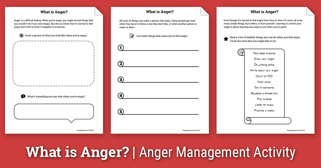 Child Anger Management Worksheets Anger Activity For
