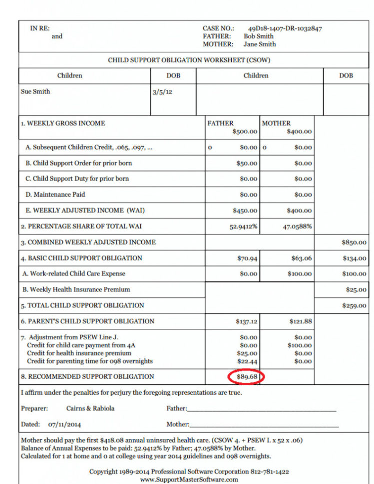 Child Support Guidelines Worksheet  Soccerphysicsonline