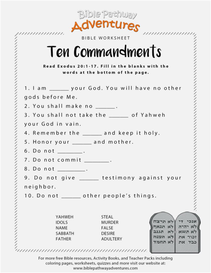 Free Printable Children039S Bible Lessons Worksheets — db-excel.com