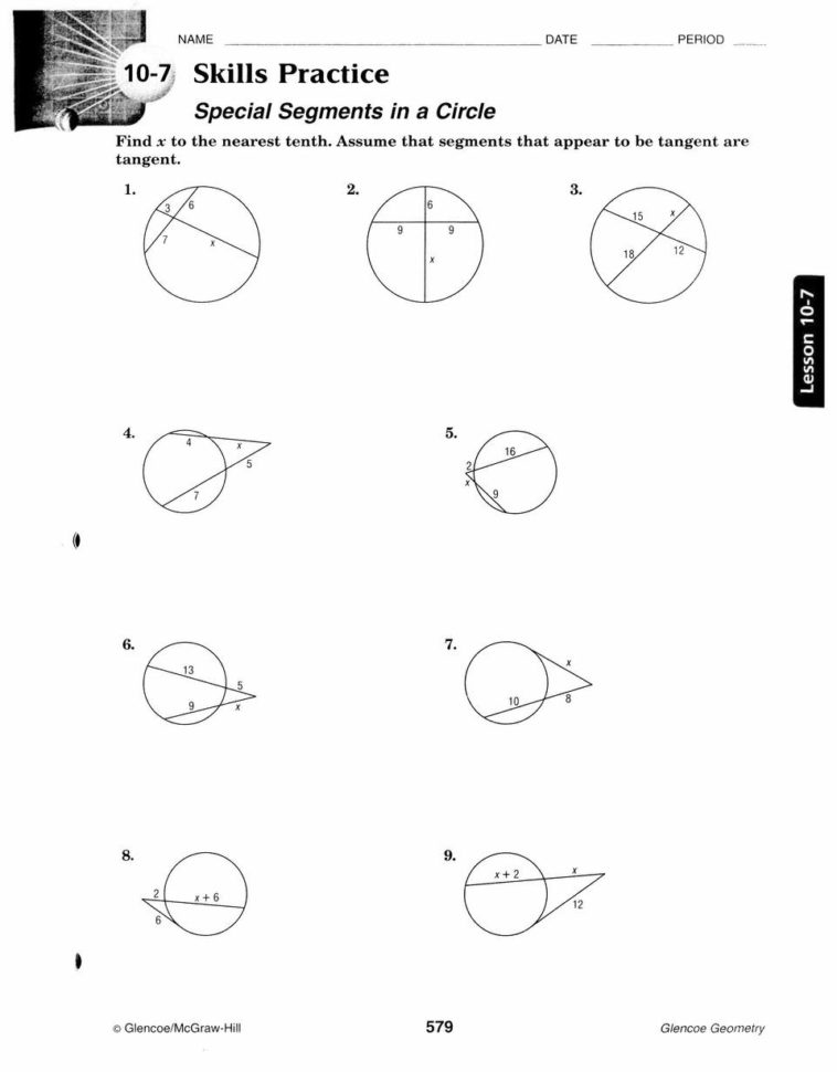 Chords Radii And Diameters Worksheet Name  Pdf