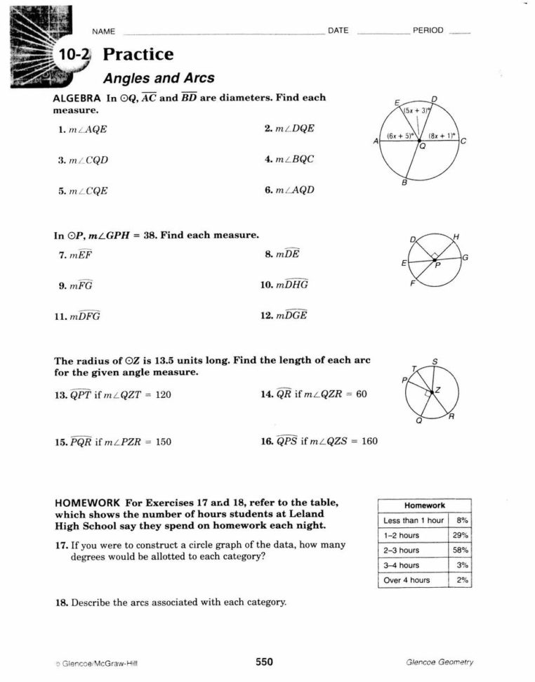 Chords Radii And Diameters Worksheet Name  Pdf