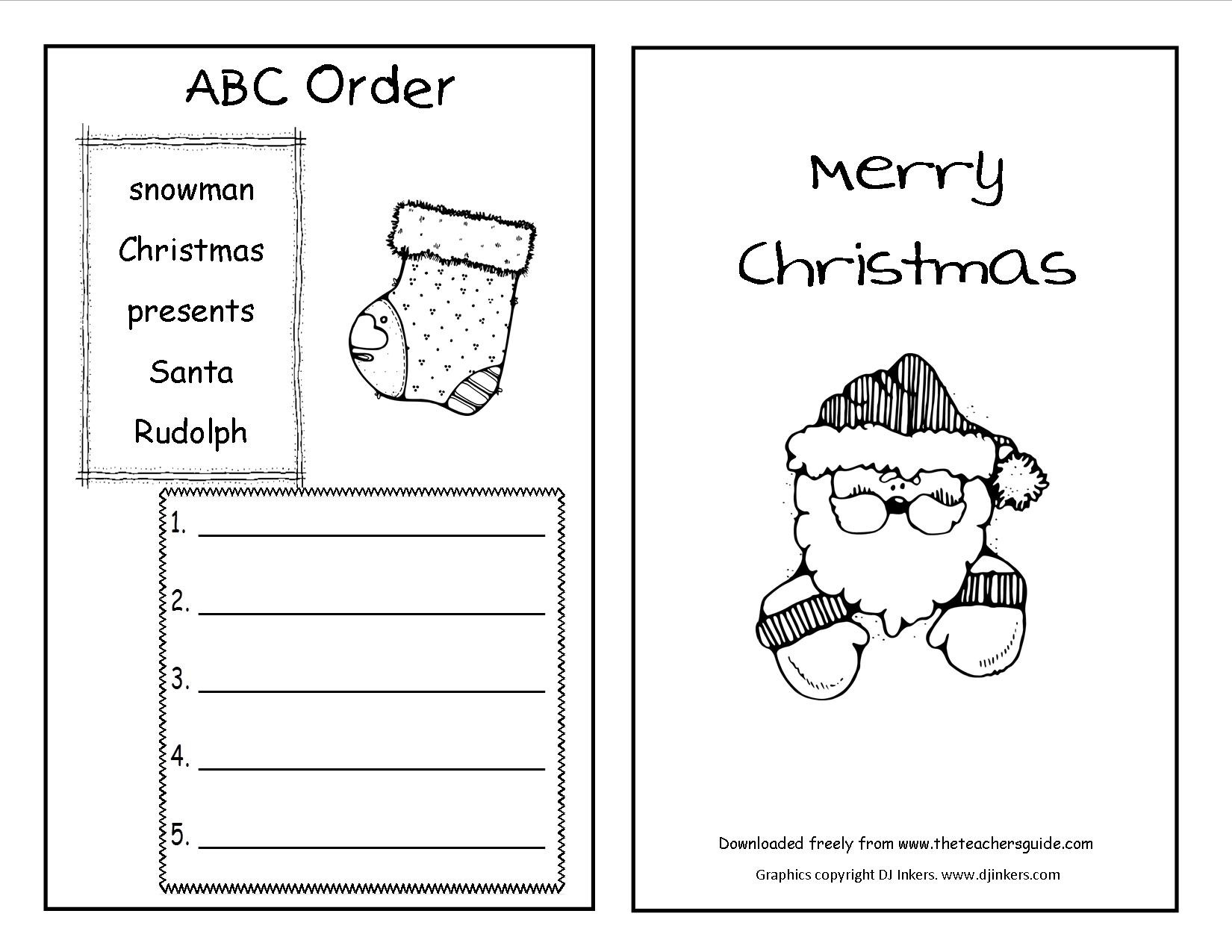 Christmas Worksheets And Printouts