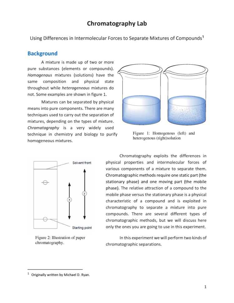 Chromatography Lab Handout  Meen 3340 Thermodynamics 2