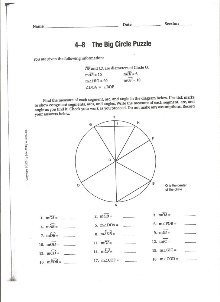 Circle Geometry Worksheets — db-excel.com