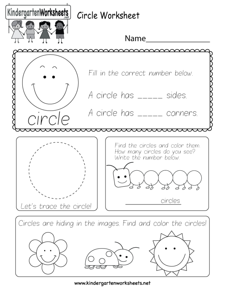 Circle Worksheet  Free Kindergarten Geometry Worksheet For Kids