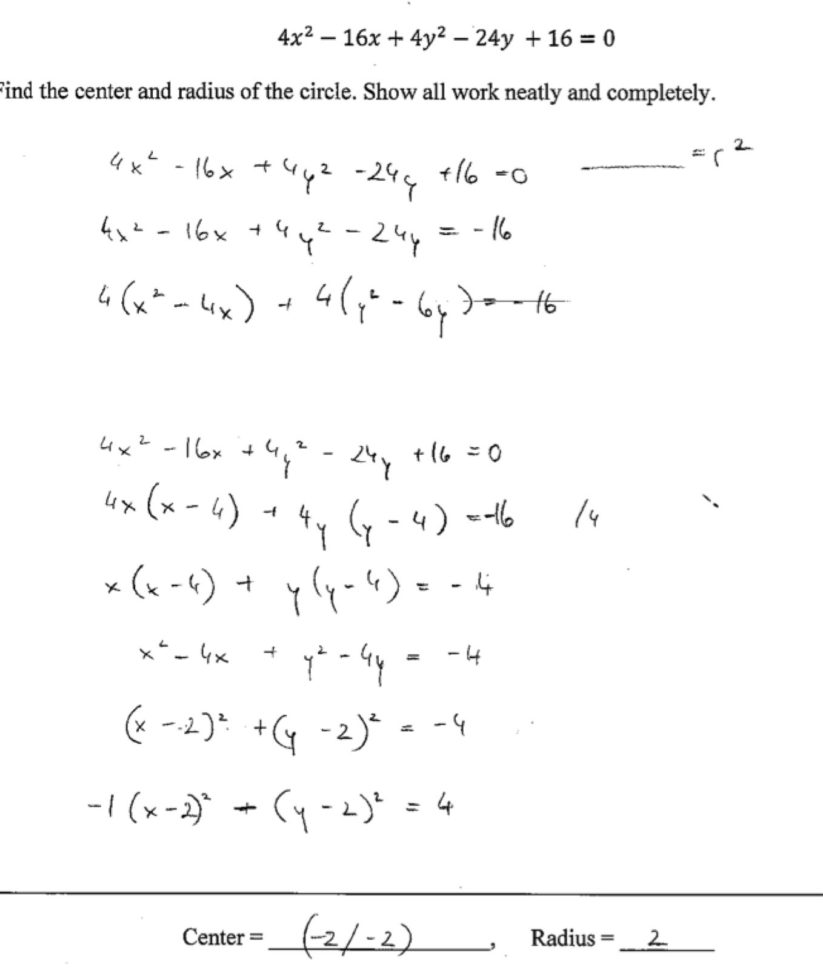 Circles Worksheet Find The Center And Radius Of Each  Yooob