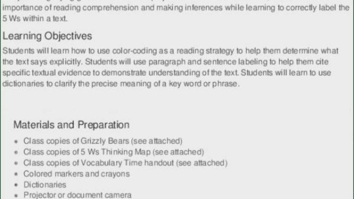 Citing Textual Evidence Worksheet 6Th Grade