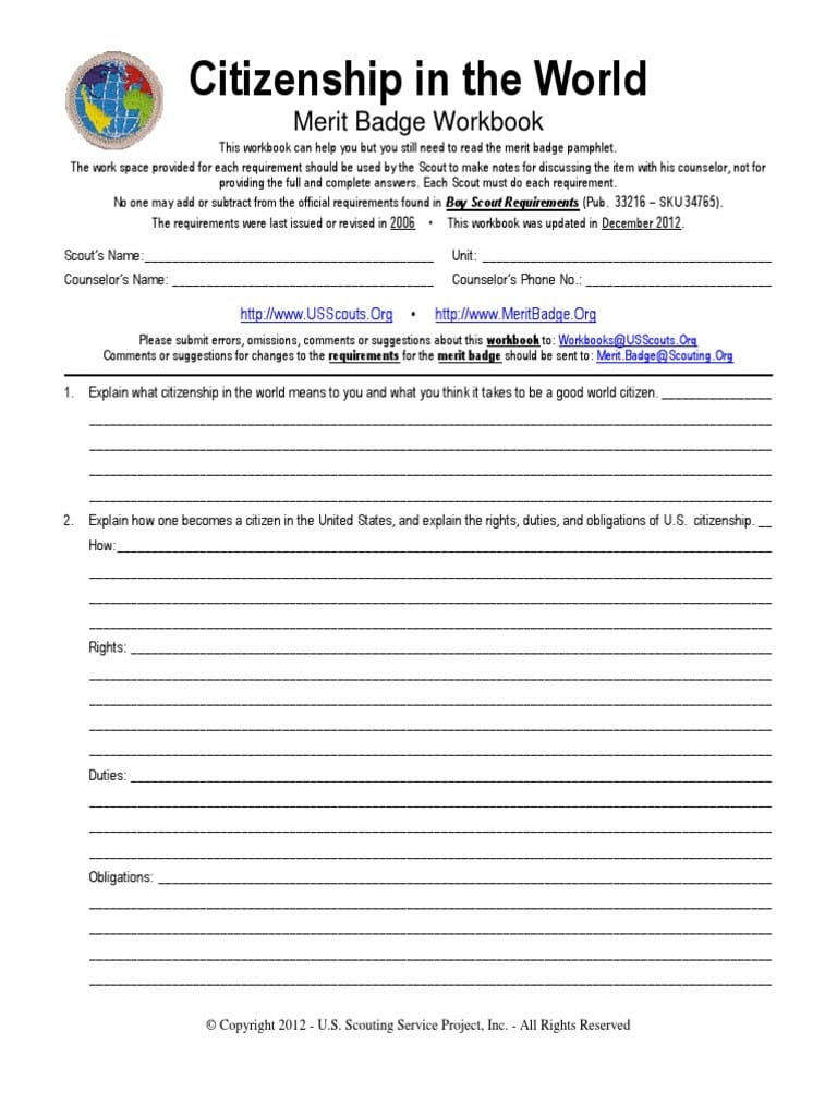 Citizenship In The Community Worksheet db excel com