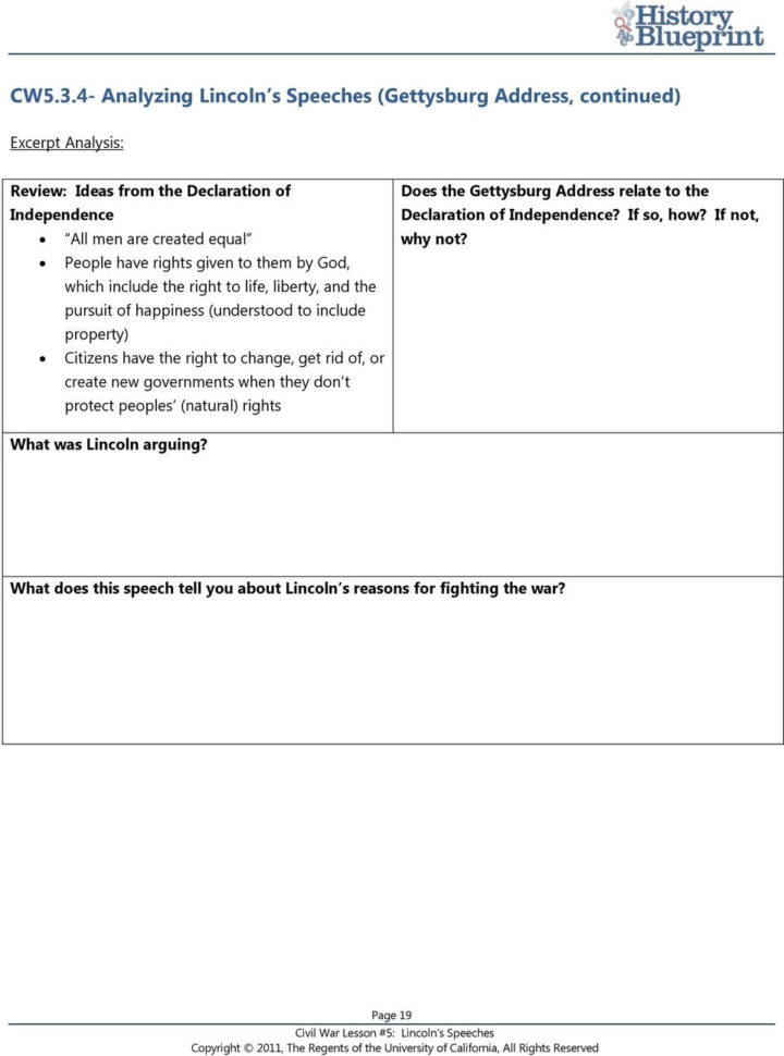 Civil R Lesson 5 Lincoln S Speeches  Pdf