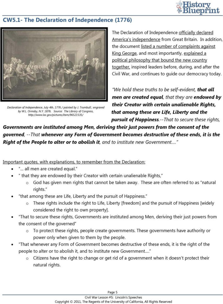 Civil R Lesson 5 Lincoln S Speeches  Pdf