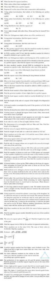 Class 8 Important Questions For Maths – Squaresquare Root