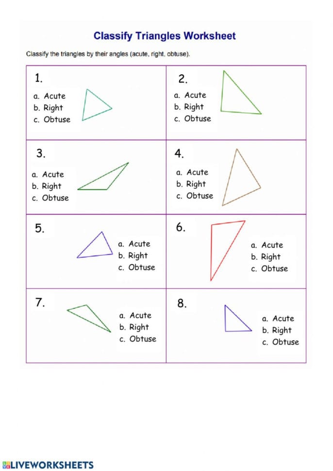 Classify Triangles  Interactive Worksheet