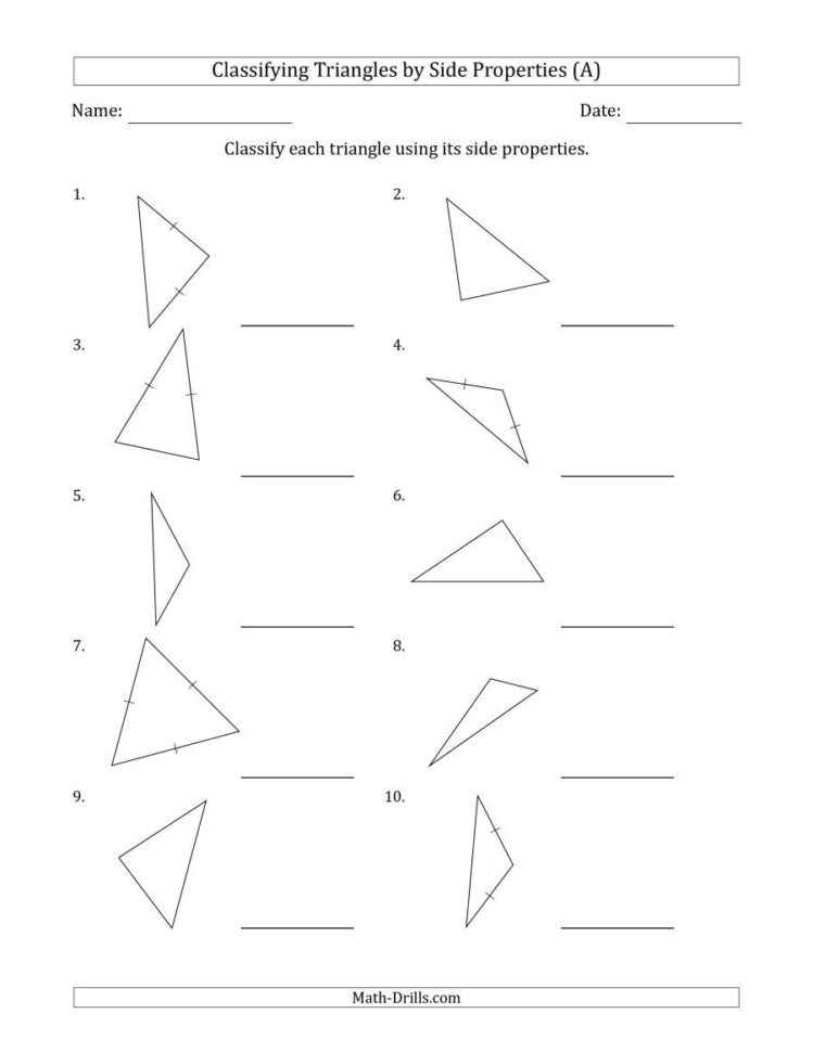 Classifying Triangles Worksheet With Answer Key — Db 7309
