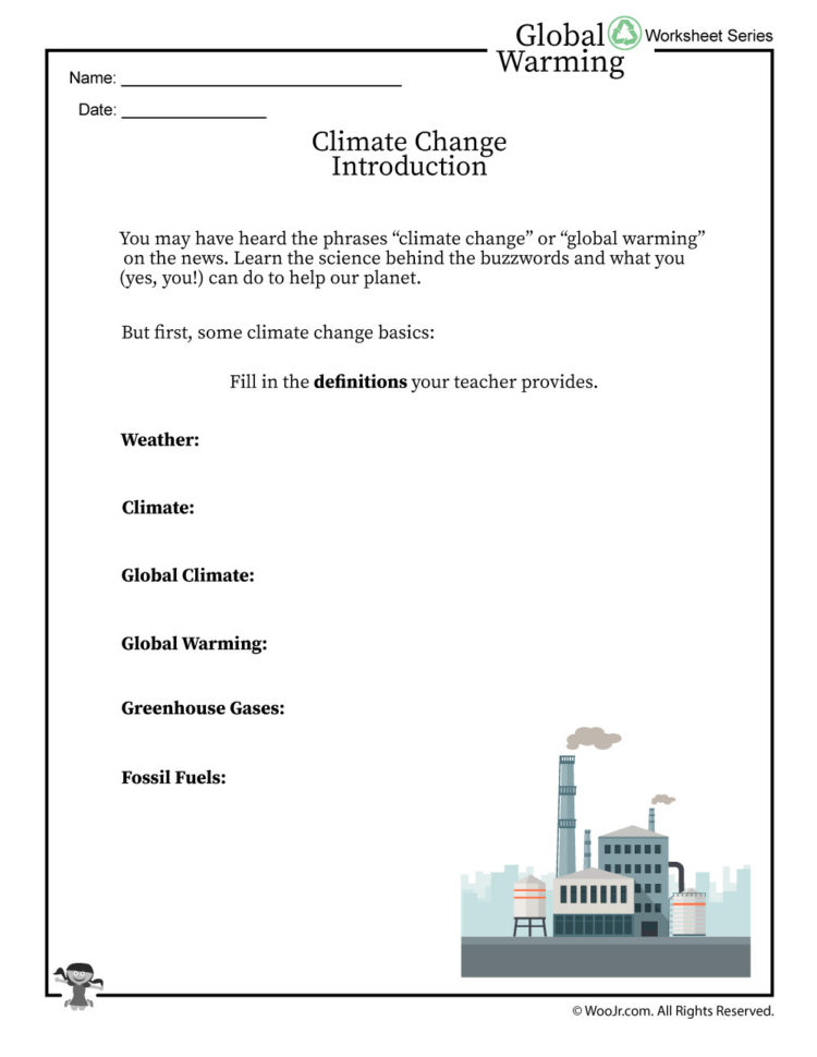 Climate Change Basics And Definitions Worksheet  Woo Jr