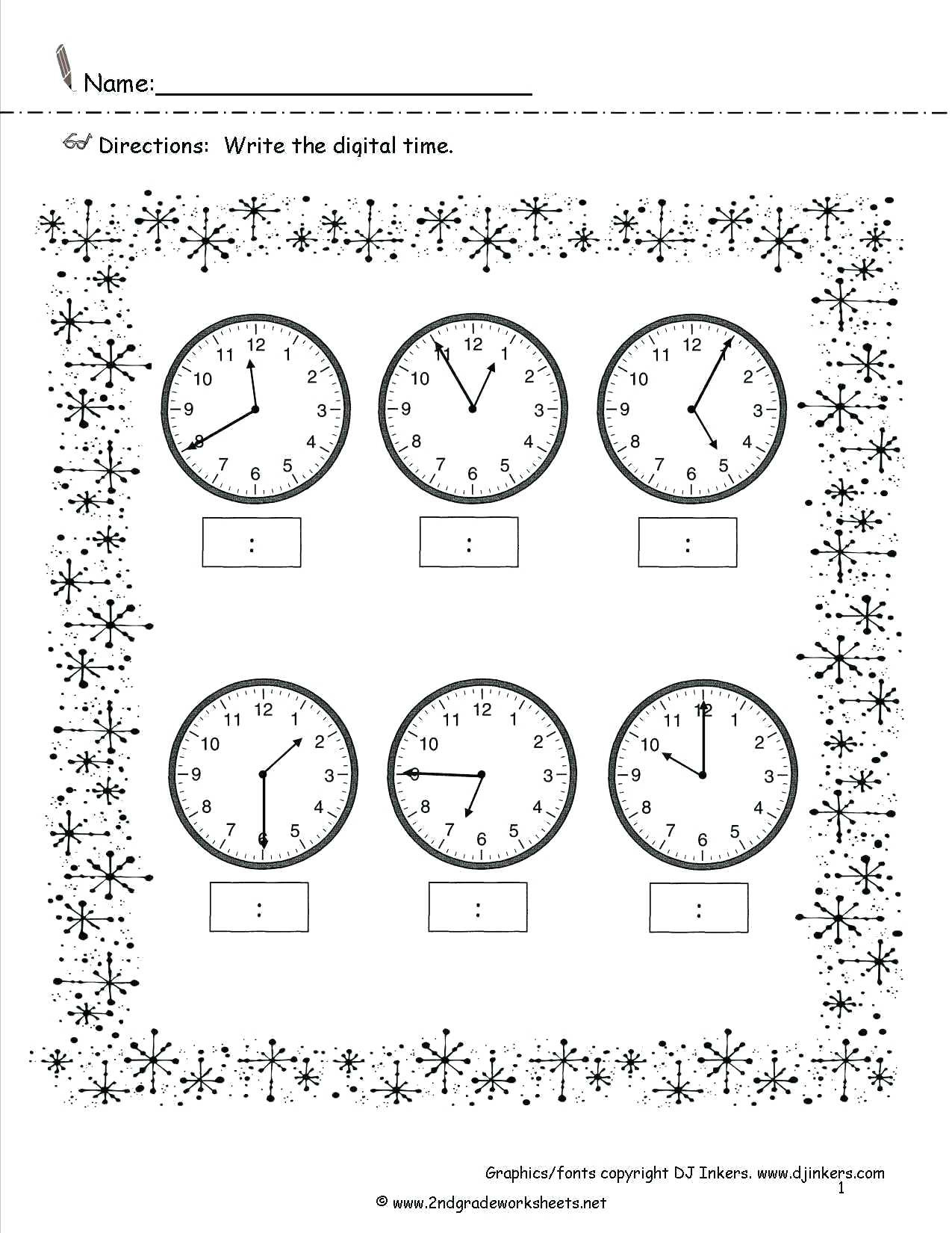 Clock Worksheets Grade 1 | db-excel.com