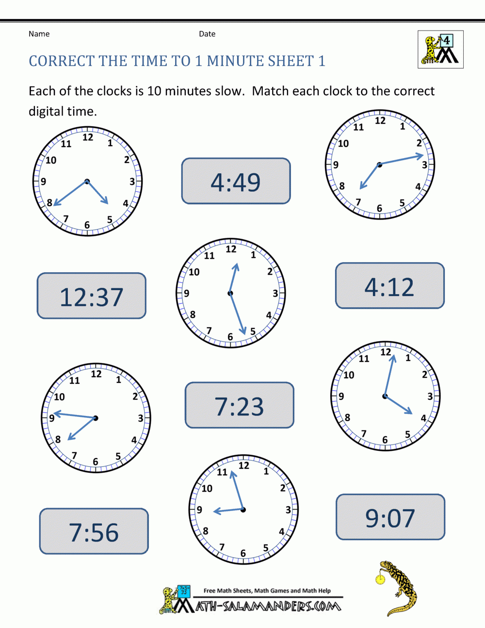 digital clock worksheets db excelcom