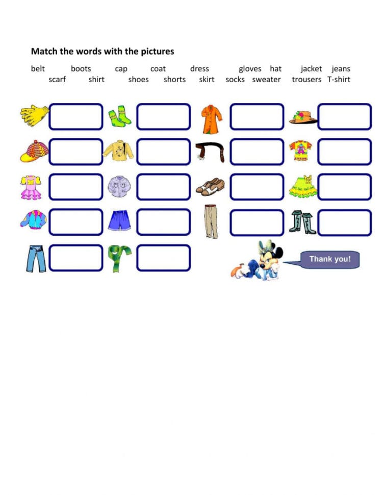 Clothing  Drag And Drop  Interactive Worksheet