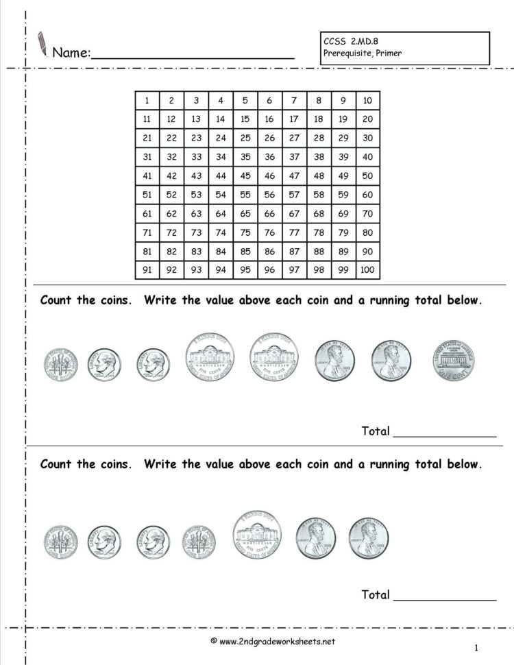 Coins And Bills Worksheets – Sandboxpaperco