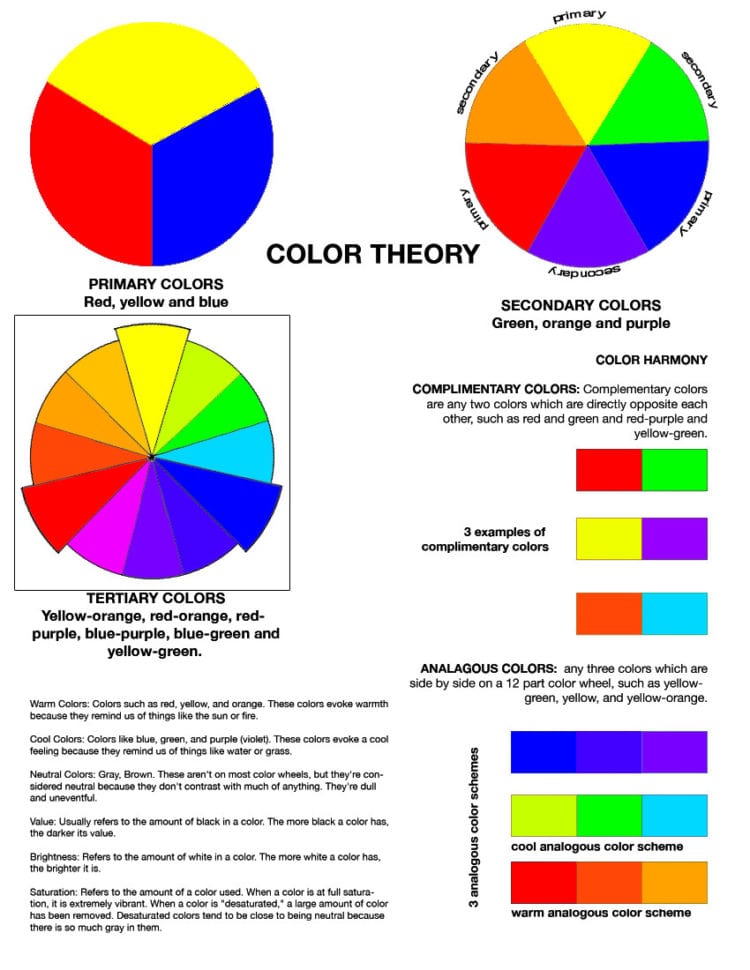 Color Theory Worksheet And Study Guide Answers