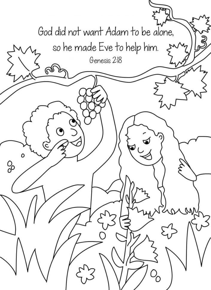 Coloring Adam And Eve Coloring Page Bible Lesson Pages Free