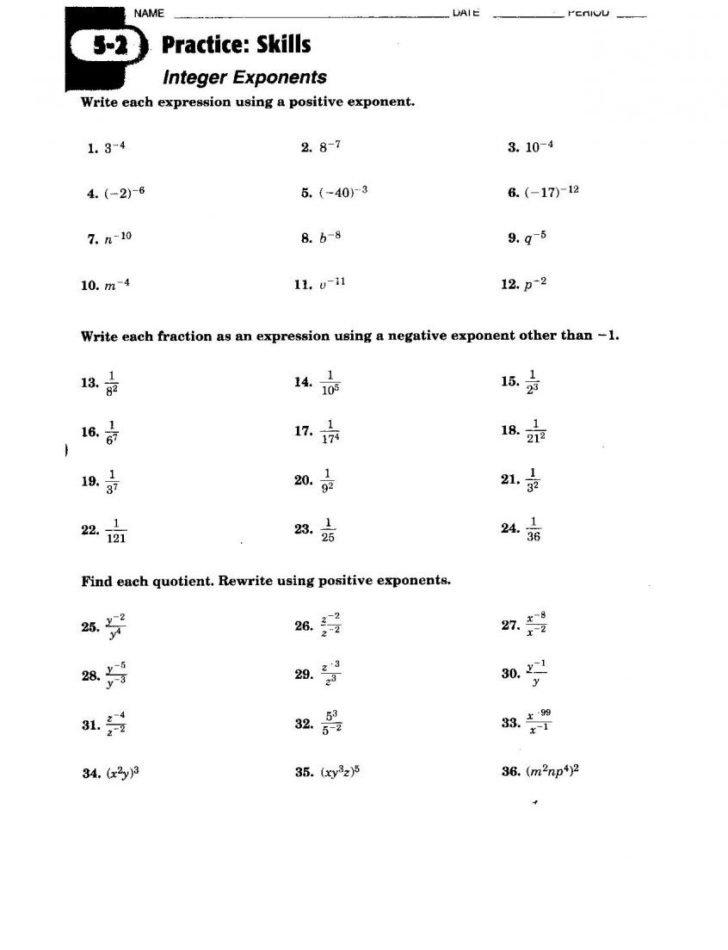 8th Grade Homeschool Math Worksheets