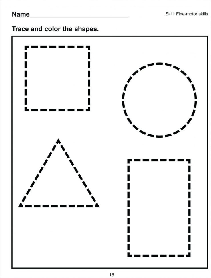 Coloring Basic Shapes For Kindergarten Worksheets Kids
