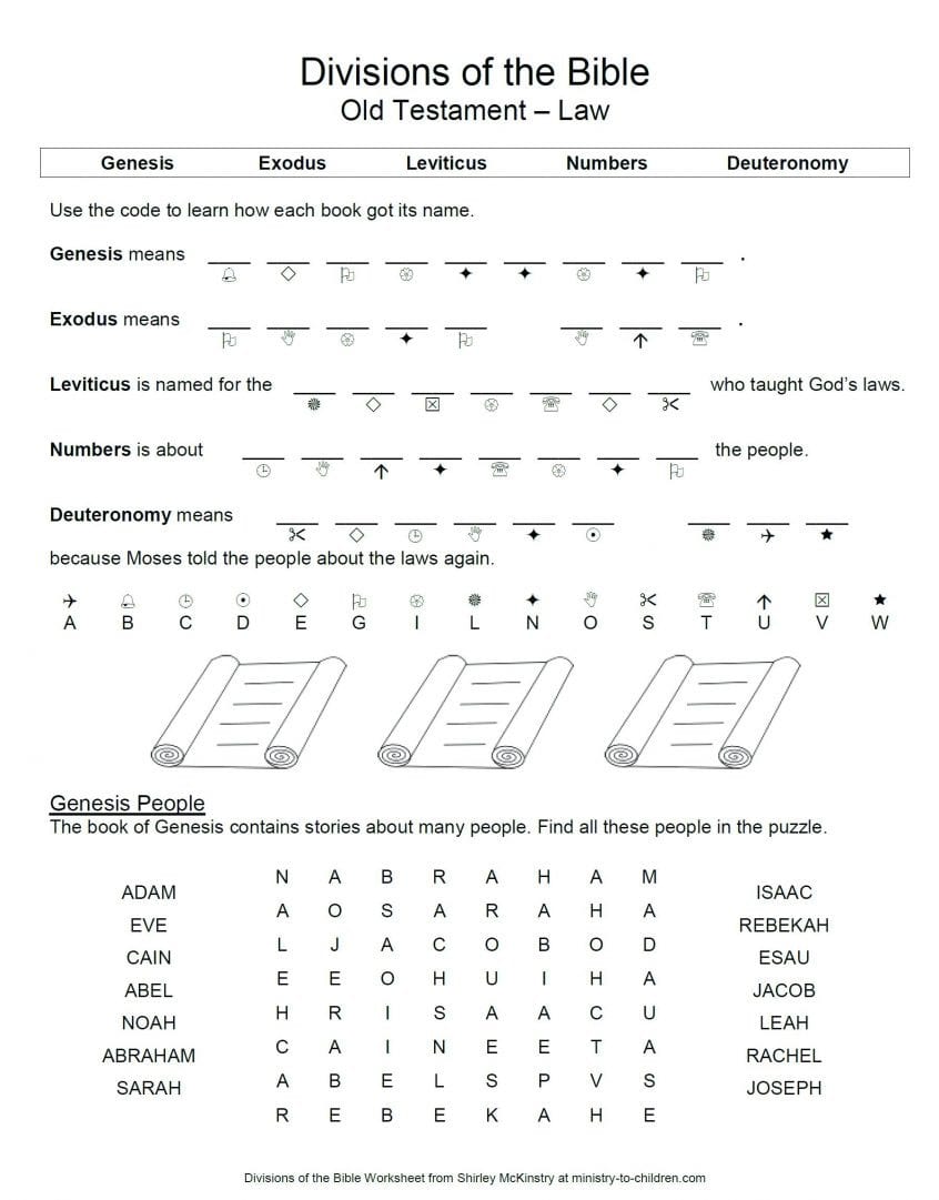 Printable Bible Activity Sheets