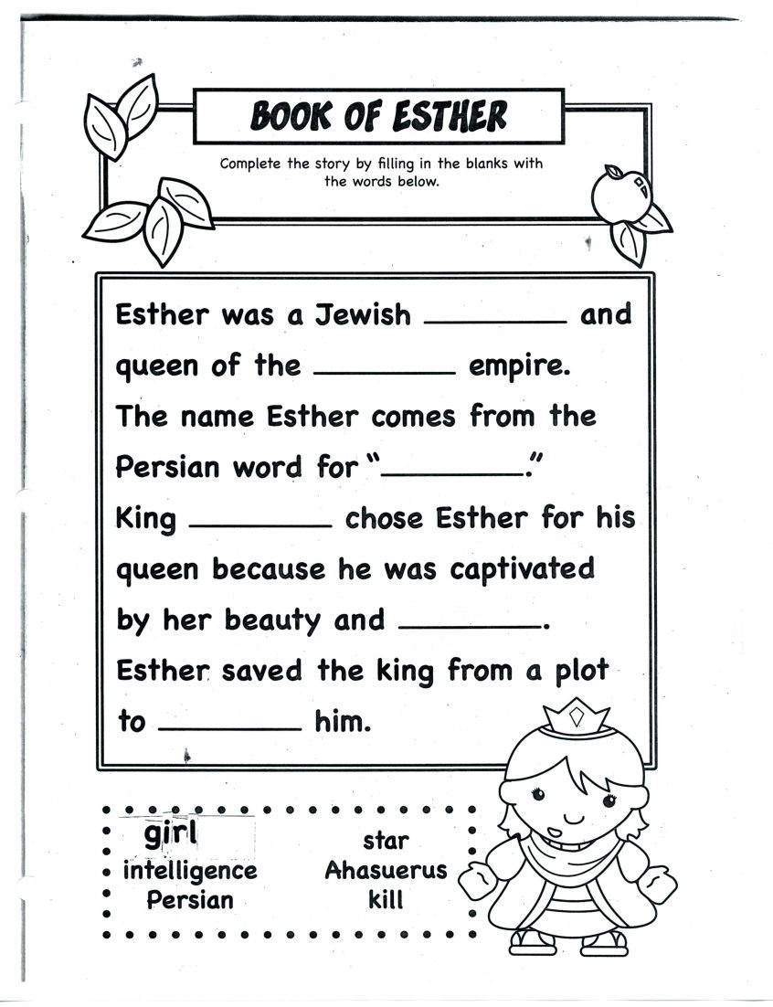 Coloring Bible Worksheets For Kids Study All Download And