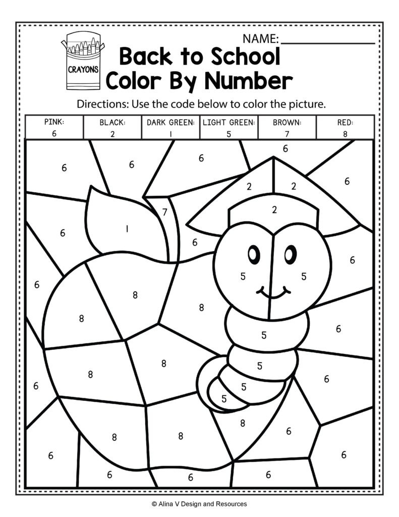 Coloring  Colornumber Math Worksheets For Middle School