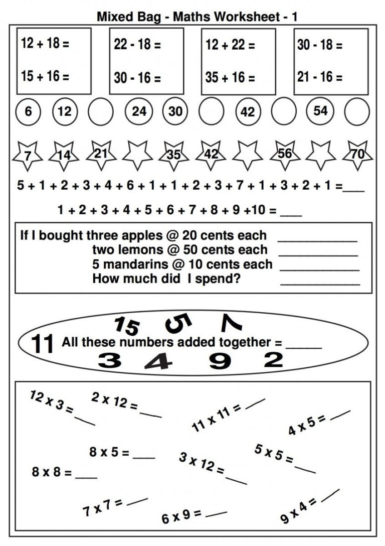 Fun Math Worksheets For Middle School Db excel