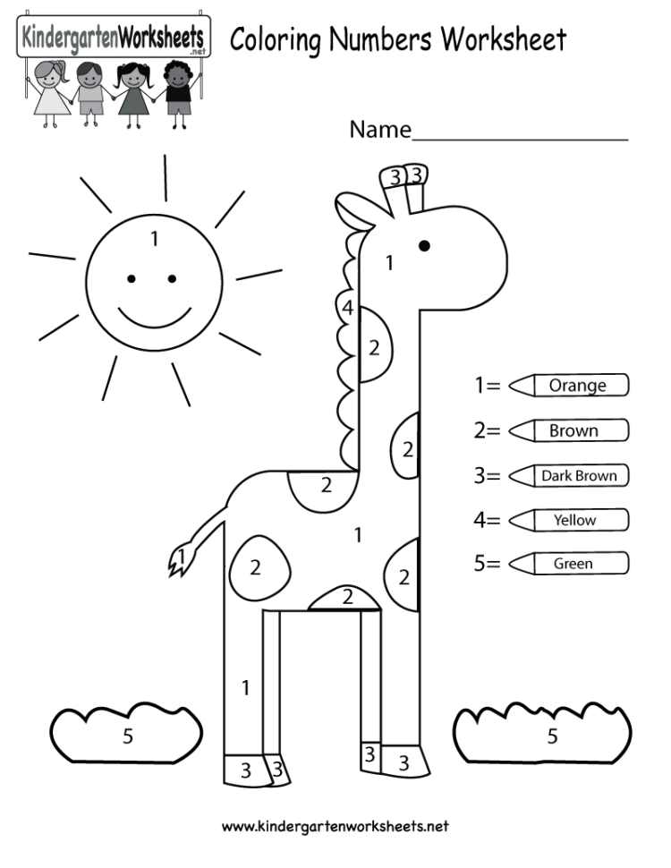 Coloring Numbers Worksheet  Free Kindergarten Math