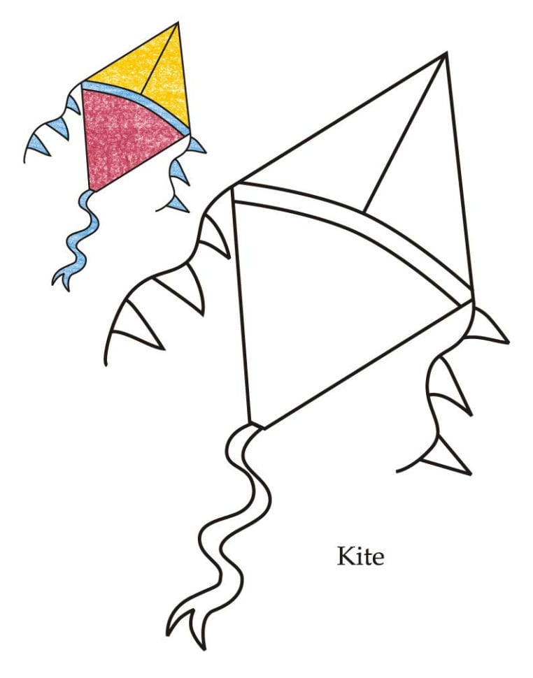 Coloring Pages Level Kite Coloring Free Kindergarten Shapes