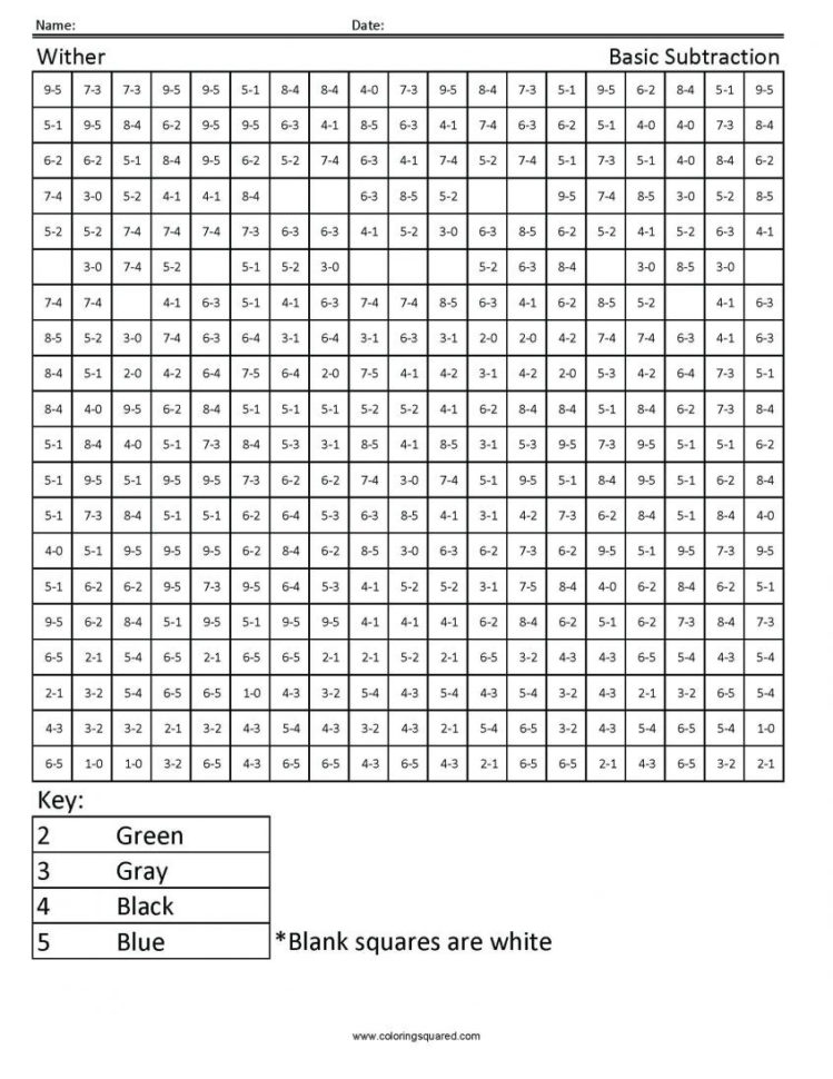 Coloring Subtraction Addition And Regrouping Math