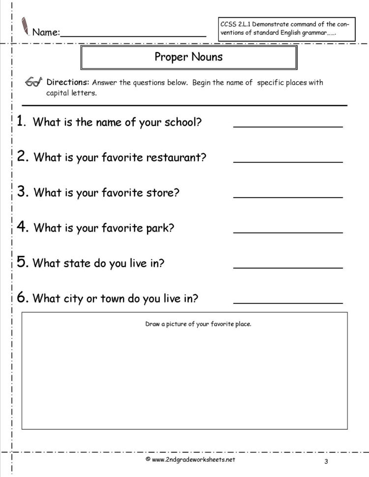 Common And Proper Nouns Worksheet