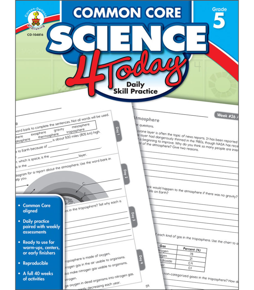 Common Core Science 4 Today Workbook  Grade 5  From Carson