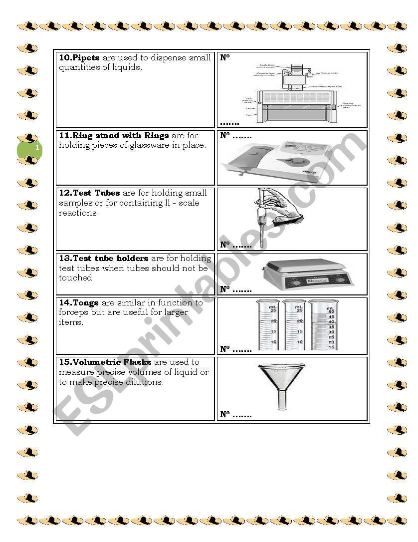 Common Laboratory Apparatus Part 2  Esl Worksheet