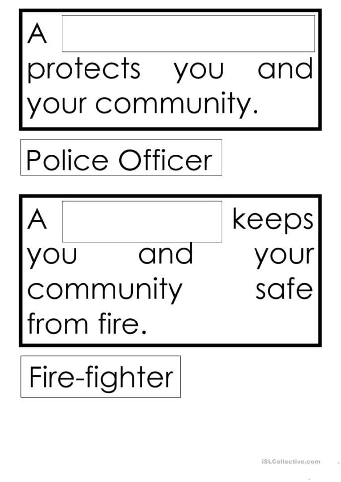 Community Helpers  English Esl Worksheets