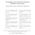 Commutative And Associative Properties Worksheet